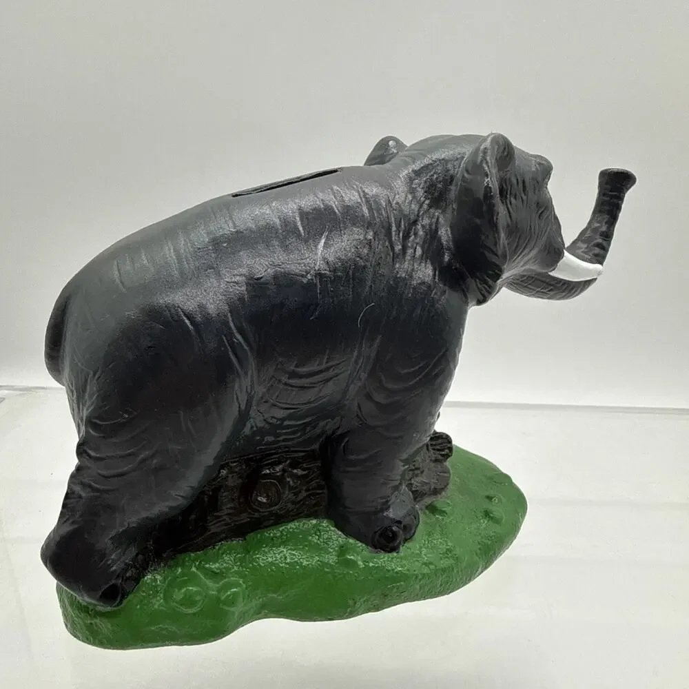 Blow Mold Plastic Elephant Bank Figure Toy Small World Importing 1989